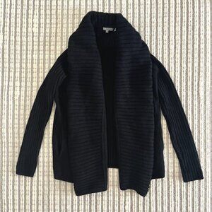 Vince Wool Cardigan Open Front Black Size S